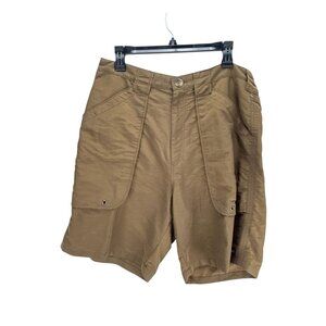 Mambosok Men’s Brown Nylon Cargo Hiking Shorts Size L Outdoor Casual